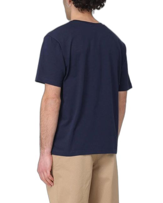 Etro Blue Pegaso Embroidery Cotton T-Shirt for men