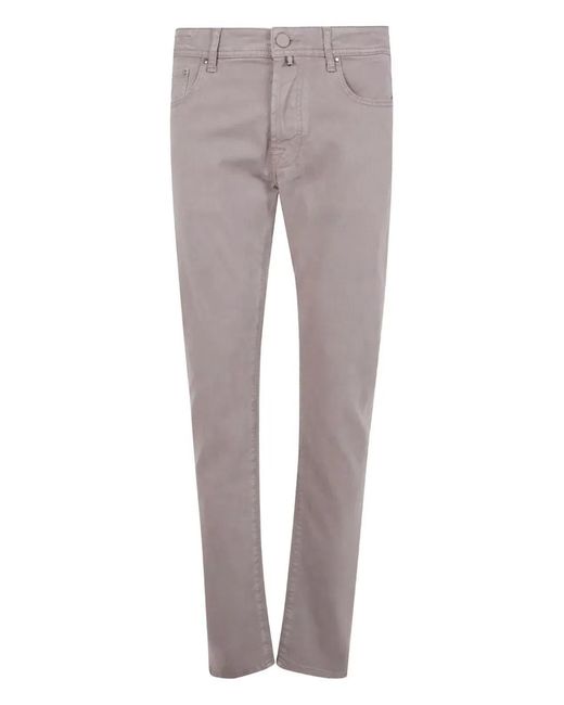 Jacob Cohen Gray "Pant 5 Pockets Slim Fit Bard Tr" Trousers for men