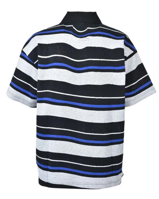Napapijri Blue Striped Cotton Tee Shirt for men
