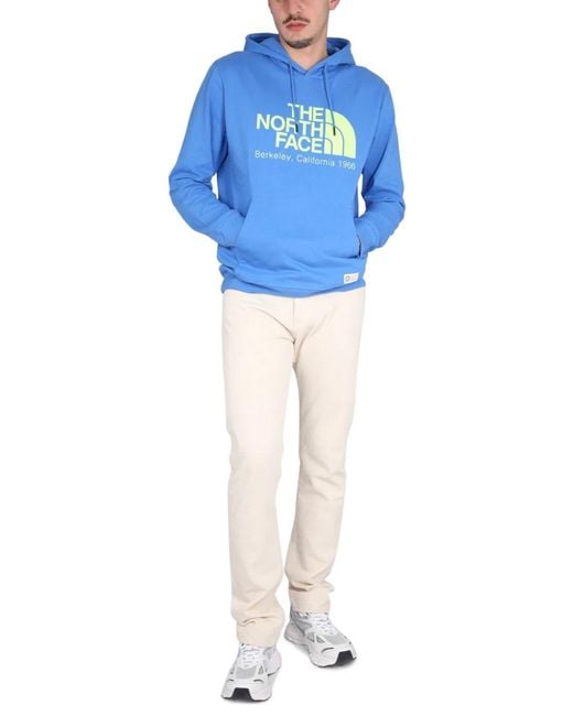 The North Face Blue Sweatshirt With Logo Embroidery for men