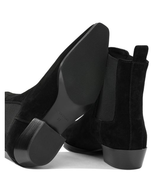 Strategia Black Suede Leather Boots Ankle
