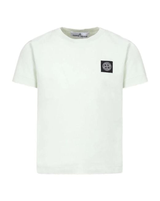 Stone Island White T-Shirt With Logo