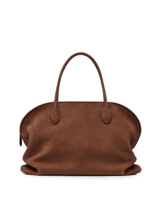 The Row Brown Agnes 15 Nubuck Shoulder Bag