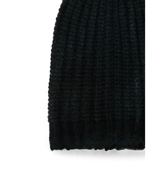 Avant Toi Black Hand Painted Corn Cob Stitch Hat With Destroyed Edges for men