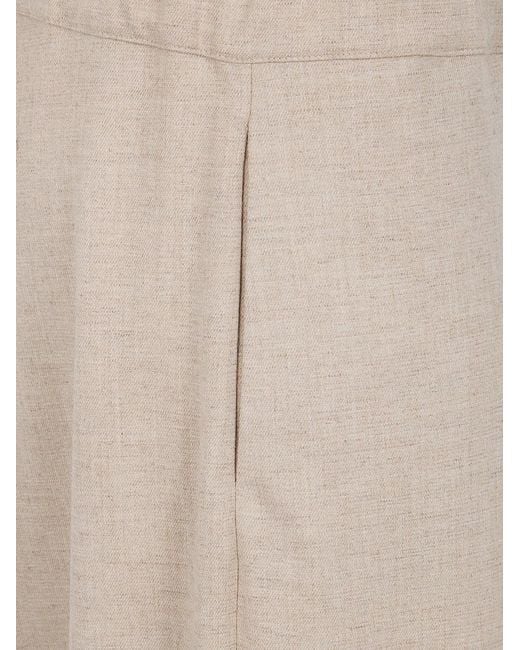 D.exterior Natural Soft Flanel Wide Leg Short Trousers