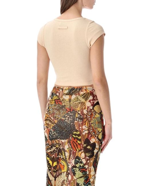 Jean Paul Gaultier Natural Top With Logo Patch