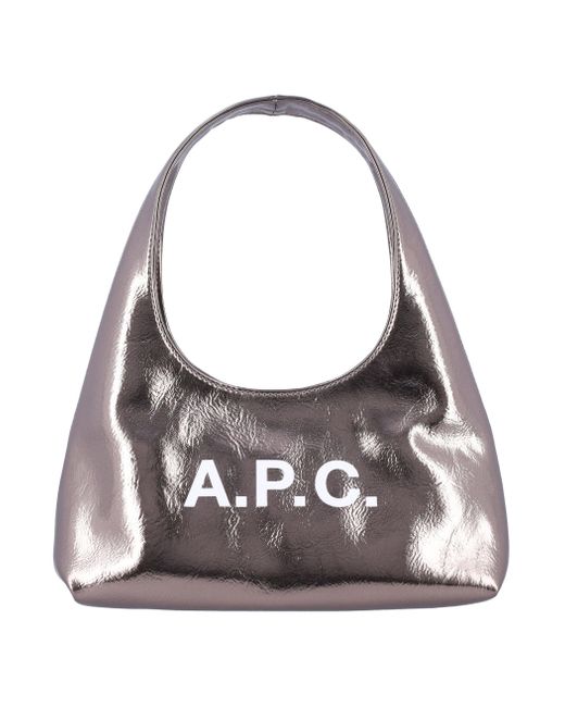 A.P.C. Gray Baby Ninon Shoulder Bag