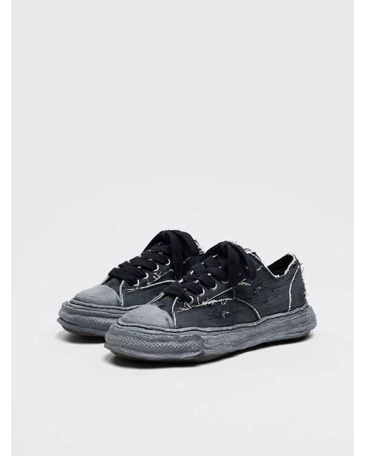 Maison Mihara Yasuhiro Black Sneaker Peterson 23 Ripping & Over Dyeing for men