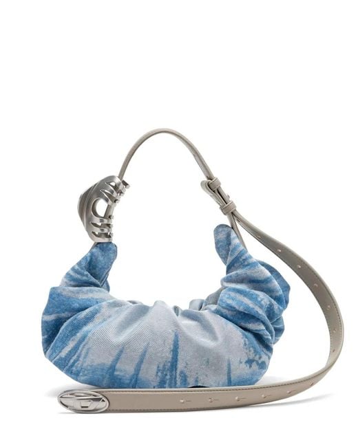 DIESEL Blue Grab Small Hobo Bag