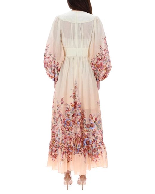 Zimmermann Pink Awaken Plunge Maxi Dress With Separate Slip