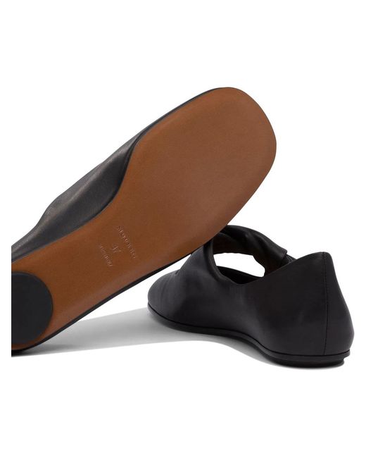 McQueen Black Twist Detailing Ballet Flats