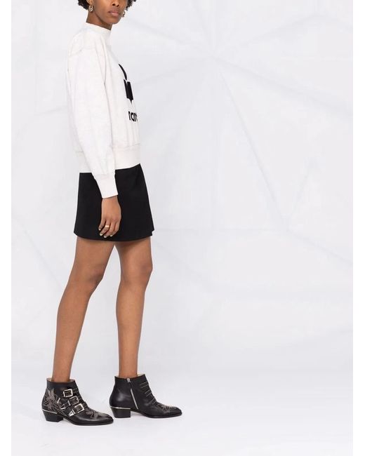 Isabel Marant White Isabel Marant Etoile Moby Flockedlogo Sweatshirt