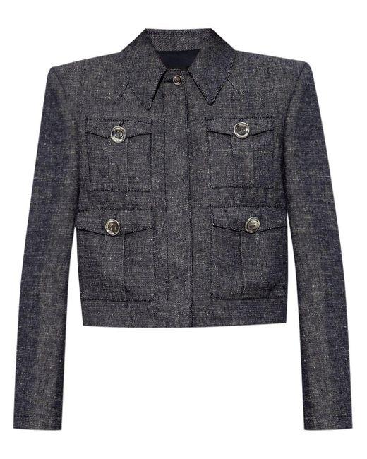 Givenchy Blue Short Denim Jacket With 4 Pockets