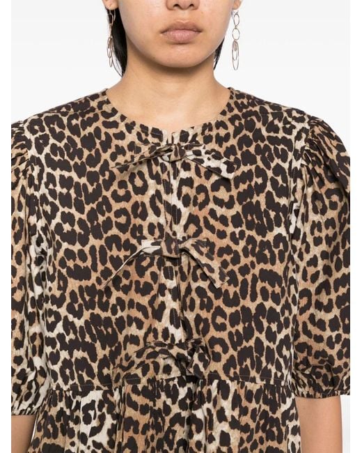Ganni Brown Organic Cotton Mini Dress