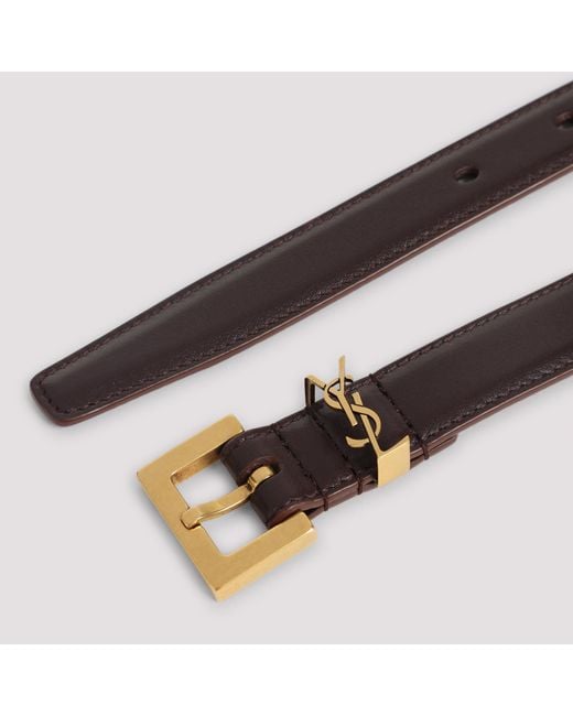Saint Laurent White Cintura Cassandre Sottile