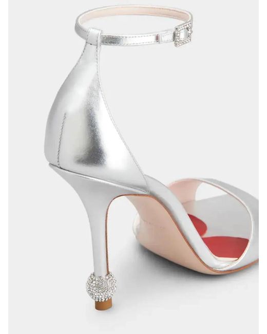 Roger Vivier White Sandal With Jewelled Heel