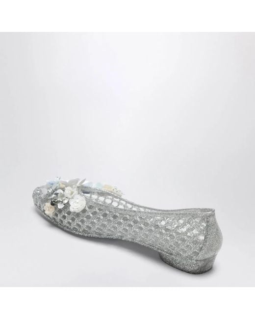 HEAVENLY JELLY Metallic Hibiscus Ballet Flats