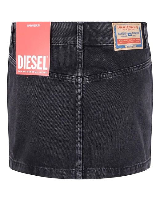 DIESEL Black "Ron" Mini Denim Skirt