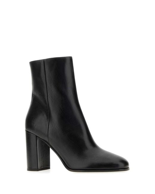 Prada Black Leather Ankle Boots