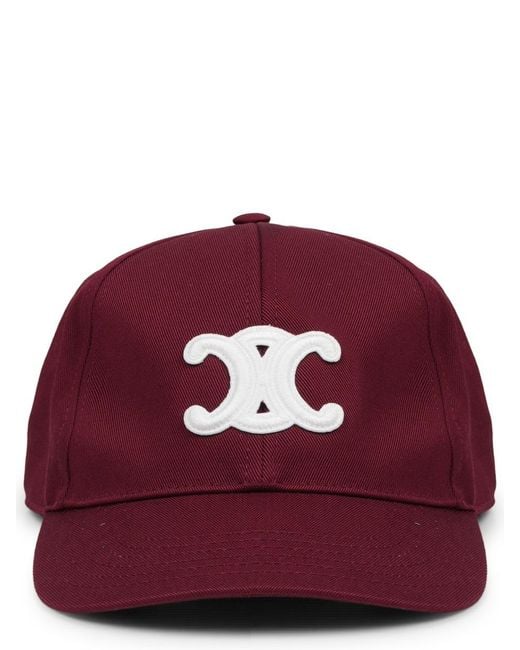Céline Red Cappello Da Baseball Con Logo