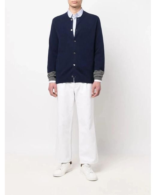 Comme des Garçons Blue Shirt Cardigan Knit for men