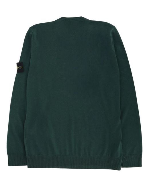 Stone Island Green Jersey With Logo Patch for men