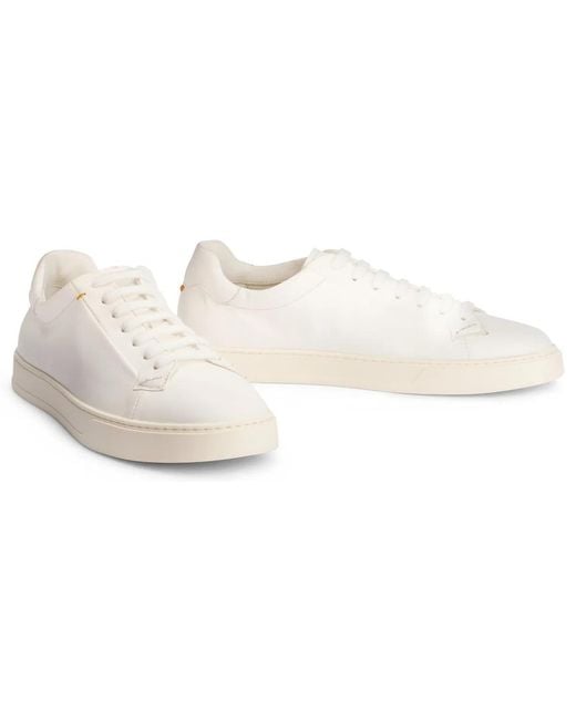 Doucal's White Nappa Sneakers for men