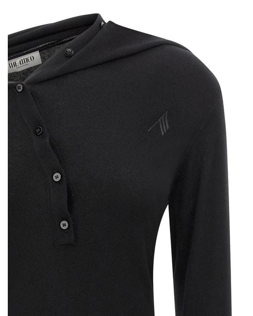 The Attico Black Cashmere Wool Dress