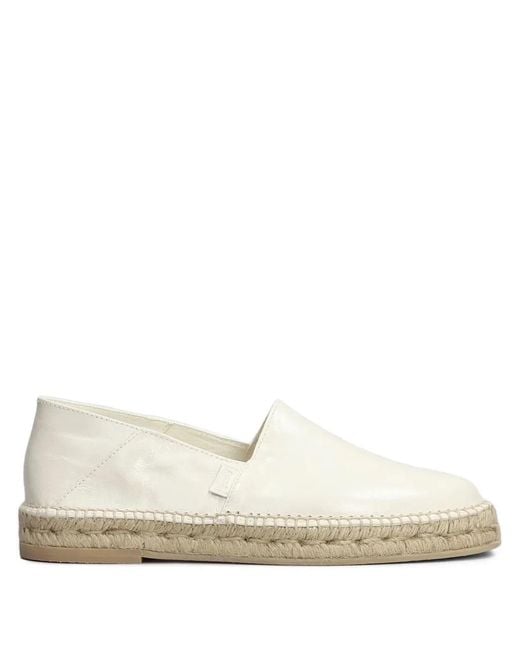 AMI White Leather Espadrilles for men