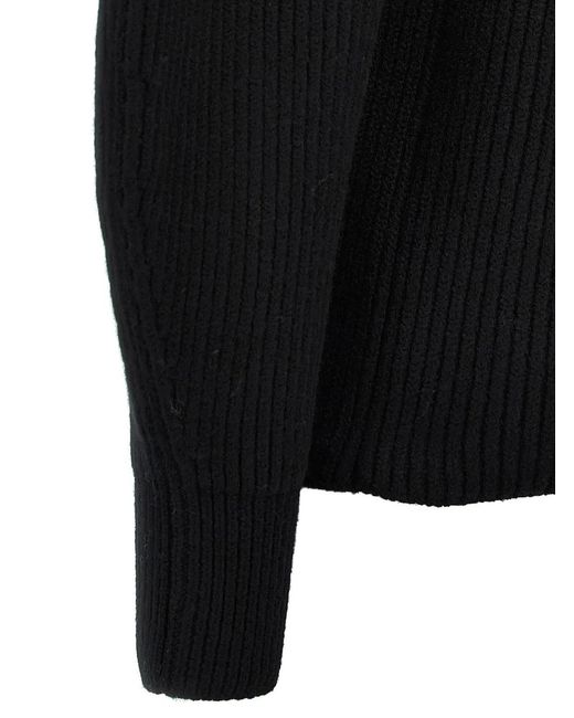 Jil Sander Black Ribbed Sweater