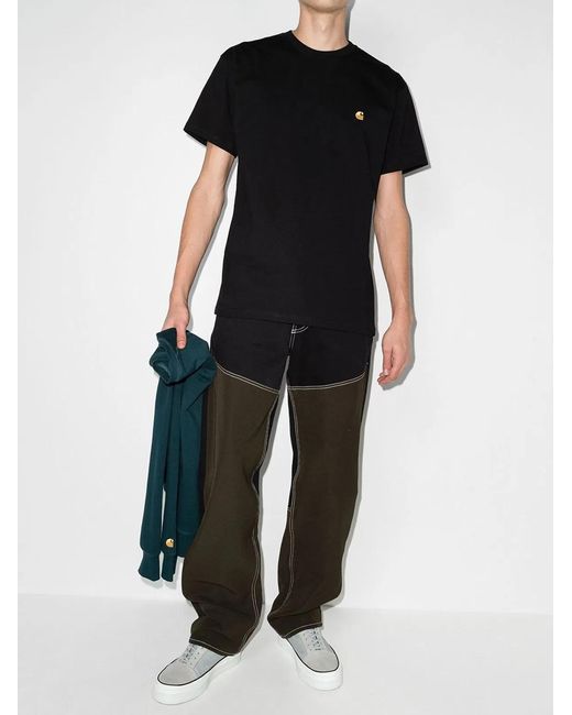 Carhartt Black Logo Cotton T-Shirt for men