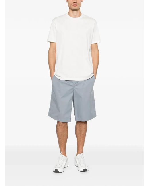 Paul & Shark White Paul & Shark Cotton T-Shirt With Tone-On-Tone Logo Embroidery for men