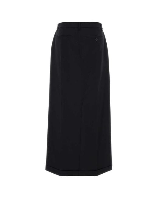 Alexander Wang Black Mid Rise Tailored Maxi Skirt