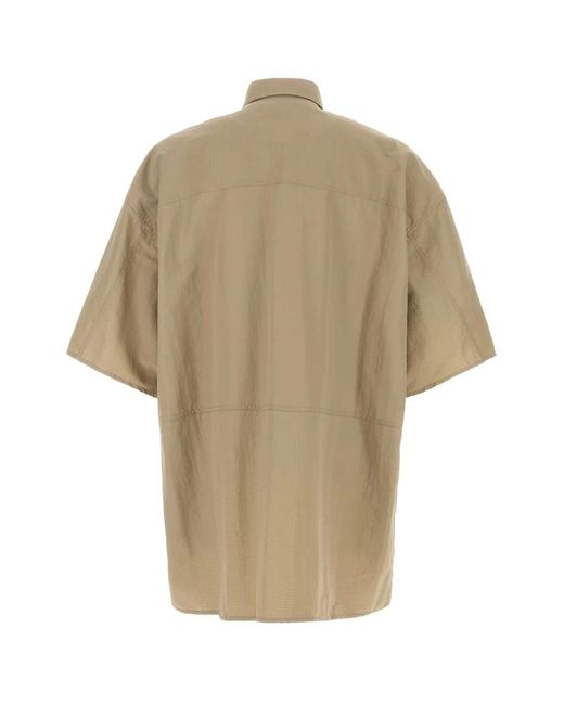 Balenciaga Natural Cappuccino Tech Fabric Oversize Shirt for men