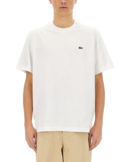 Lacoste White Cotton Tshirt for men