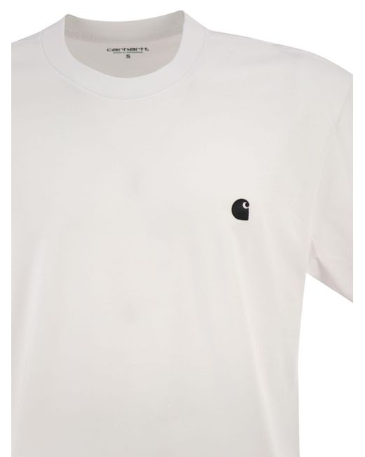 Carhartt White Cotton T-Shirt With Logo