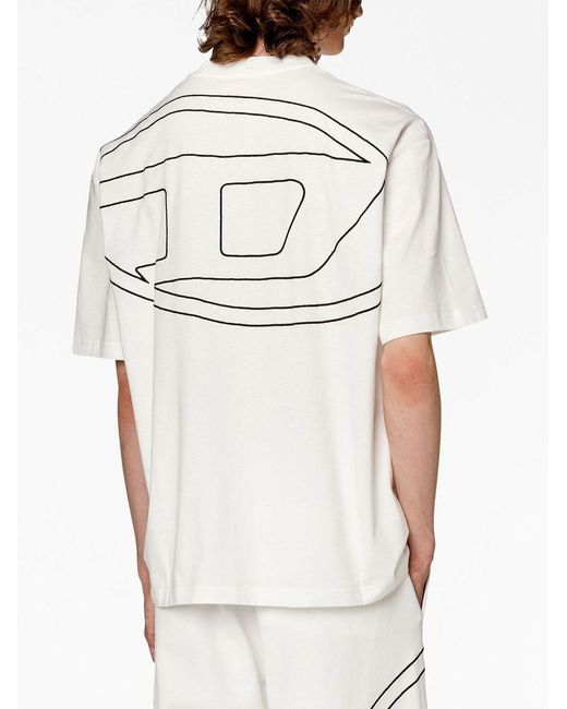 DIESEL White Cotton T-Shirt for men