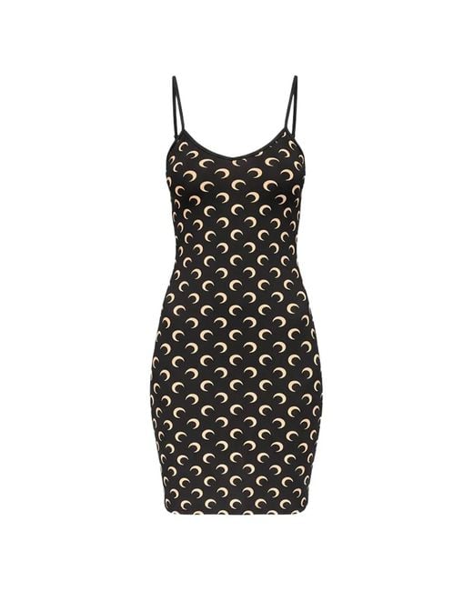 MARINE SERRE Black Mini Dress Moon