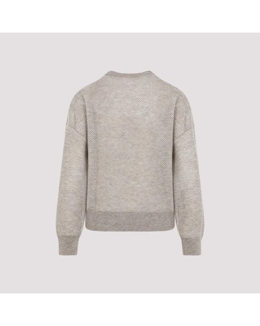 Brunello Cucinelli Gray Mohair Polyamide Wool Metallic T-Shirt