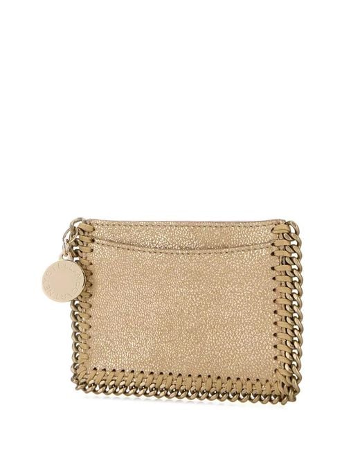 Stella McCartney Natural Falabella Flat Card Holder Eco Shiny Dotted
