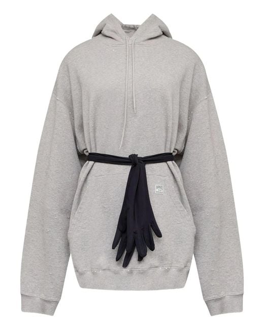 MM6 by Maison Margiela Gray Cotton Sweatdress