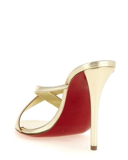 Christian Louboutin Metallic 'Mulazee Cross' Mules