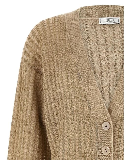 Peserico Natural Waffle Lamé Cardigan