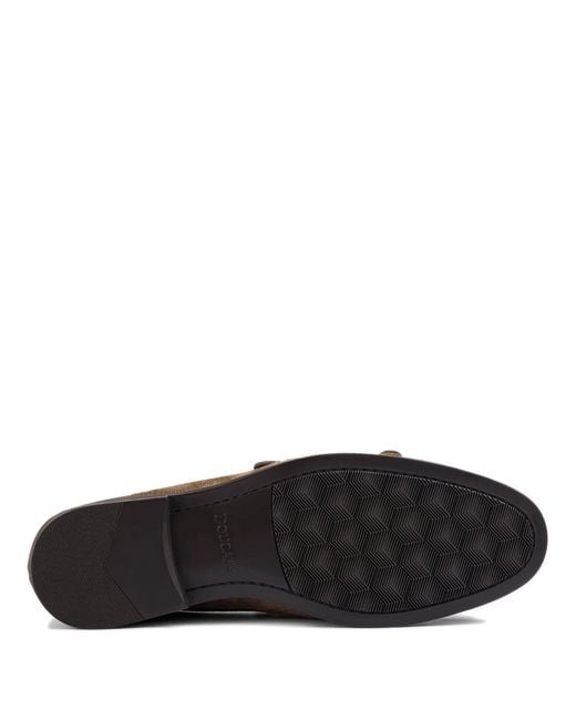 Doucal's Brown Suede Double Buckle Loafer for men