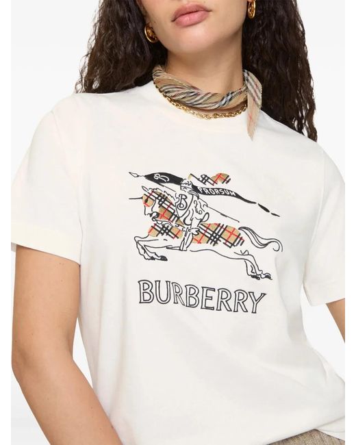 Burberry White Chalk Check Frankie T-Shirt