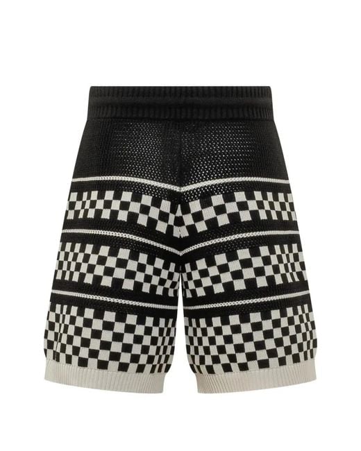 Amiri Black Checkered Mesh Short for men