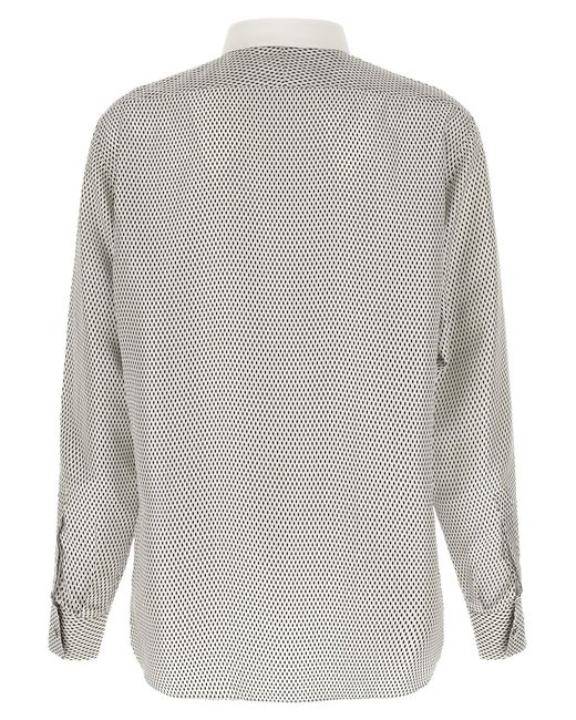 Tom Ford Gray Shirt With Contrast Collar for men