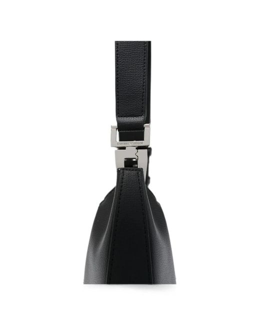 Emporio Armani Black Medium Leather Hobo Bag