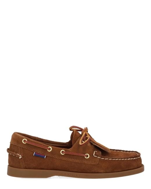 Sebago Brown "Portland Artisan" Boat Shoes for men