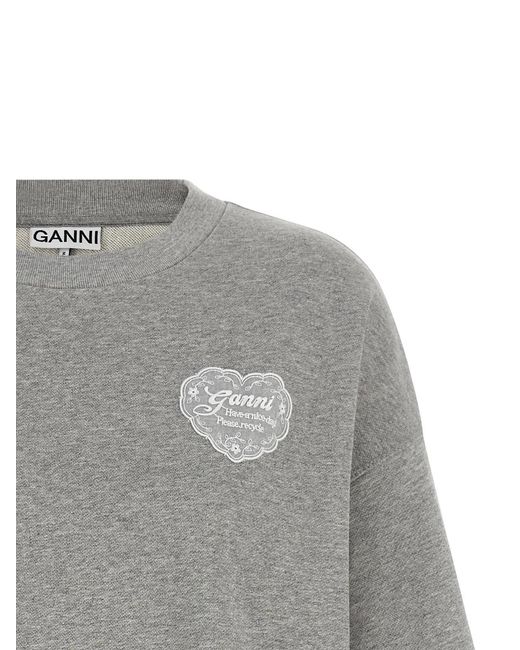 Ganni Gray 'Isoli' Sweatshirt